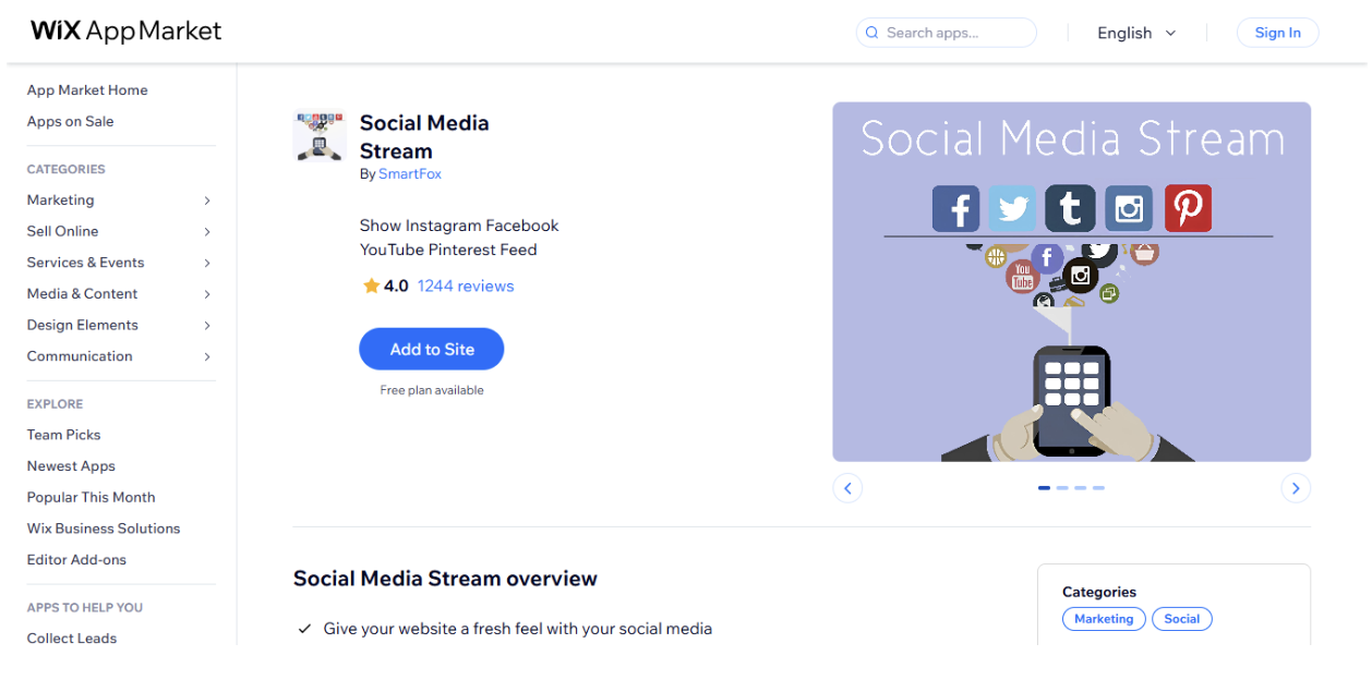 Social Media Stream Application